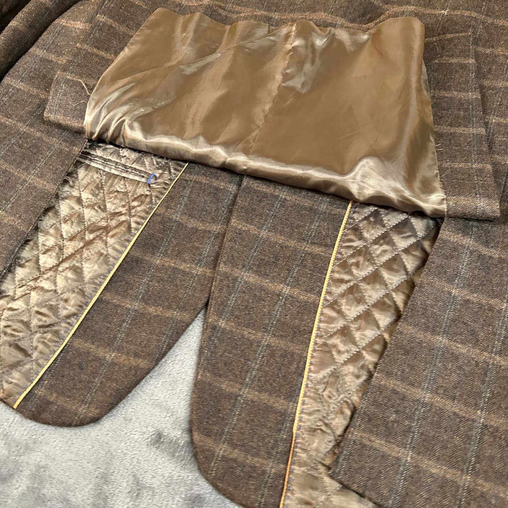 Bachrach Brown Plaid Two Button Blazer Business Casual Coat Jacket Mens 42R - Picture 7 of 15